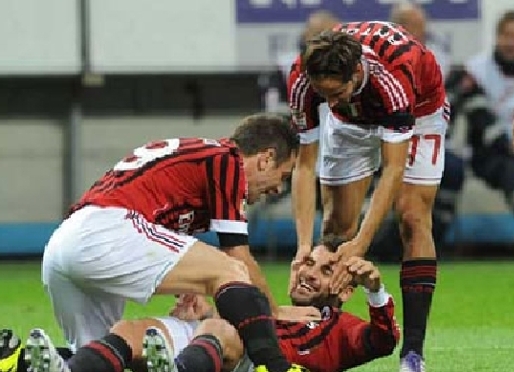 Celebracin de los jugadores del Milan. Foto:www.acmilan.com