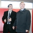 Joan Laporta i Antoni Poveda en el vestidor del primer equip.
