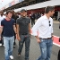 Sylvinho, Messi i Alves al Circuit de Catalunya.