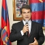 El president Laporta, envoltat per l'alcalde (esquerra) i el president de la Penya (a la dreta).