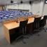 Otra de las novedades fue la sala de prensa, donde los jugadores y el técnico atienden a los periodistas.
