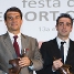 Xavi Hernndez i Joan Laporta, amb la resta de premiats. Foto: lex Caparrs (FCB)