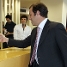 Sandro Rosell saluda els empleats a l'arribar a les oficines del club. Fotos: lex Caparrs / Miguel Ruiz (FCB)