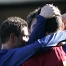 El equipo celebrando uno de los tres goles que ha logrado el Bara Atltic contra el Santa Eulria.