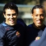 En un entrenament, amb Ronaldinho.