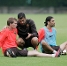 Guardiola, con Hleb y Mrquez.