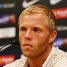 Gudjohnsen, en la rueda de prensa posterior al entrenamiento.