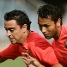 Xavi Hernndez con Jeffren.