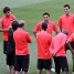 L'equip ha realitzat l'entrenament previ a l'estrena de la Champions al Camp Nou.