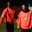 Eto'o y Messi, en un momento de la sesin.