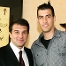 Encaixada de mans del president Joan Laporta i Sergio Busquets.