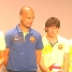 Guardiola, flanquejat per Puyol, Messi i Xavi, entre d'altres al The Montalban Theatre