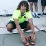 Puyol dejando la impronta de sus botas