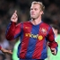 Gudjohnsen celebra un gol, en el Camp Nou, contra el Murcia.