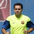 Xavi i Piqu en l'entrenament que el primer equip ha realitzat desprs d'arribar a Barcelona