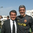 Laporta con el ex portero del Bara, Bonano. Foto: Miguel Ruiz (FCB)