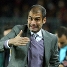 Guardiola, molt expressiu, en el partit de la Lliga 2009/10 a casa davant el Vila-real (1-1). Foto: arxiu FCB.