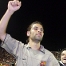 Mrquez, durante la celebracin en el campo del Levante de su primera Liga, la temporada 2004/05. Foto: Archivo FCB